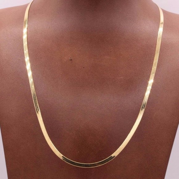 Gold plated Herringbone Necklace - Picture 1 of 3